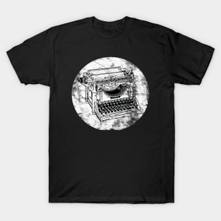 DISTRESSED VINTAGE TYPEWRITER WHITE T-Shirt